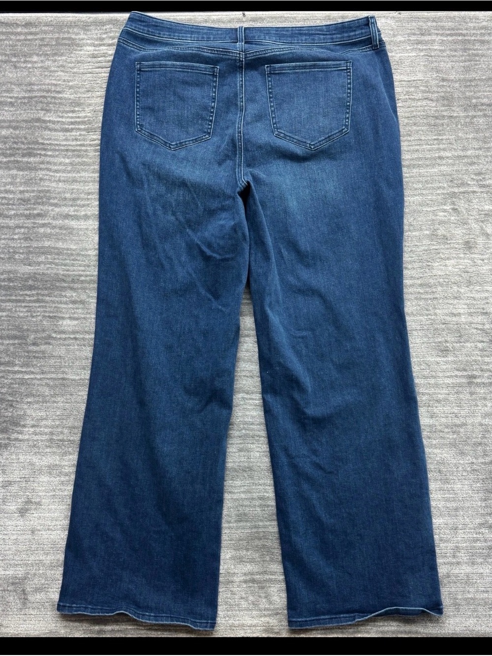 NYDJ Dark Blue Wide Leg Button-Cuff Jeans - Picture 6 of 6